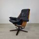 Fauteuil design scandinave cuir teck vintage Gote Mobler
