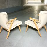 Paire de fauteuils zigzag année 50 60
