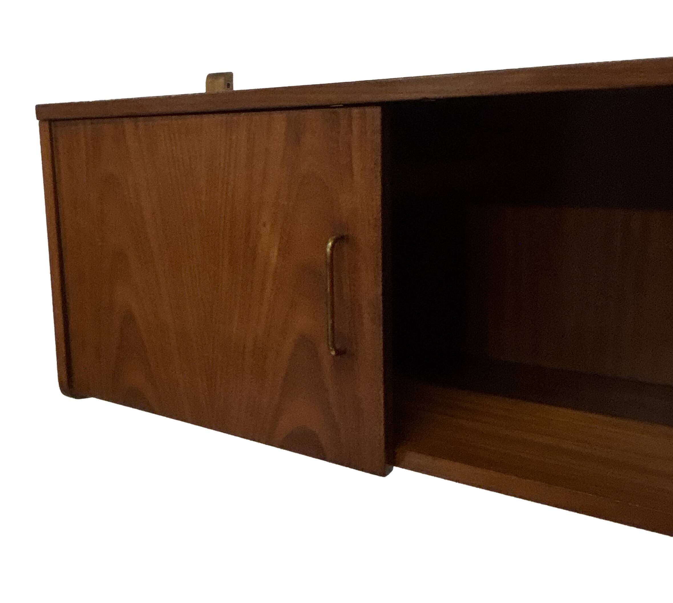 Vintage wall cabinet compact wall system 1960s teak veneer
