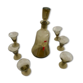 Carafe en verre  6 anciens verres
