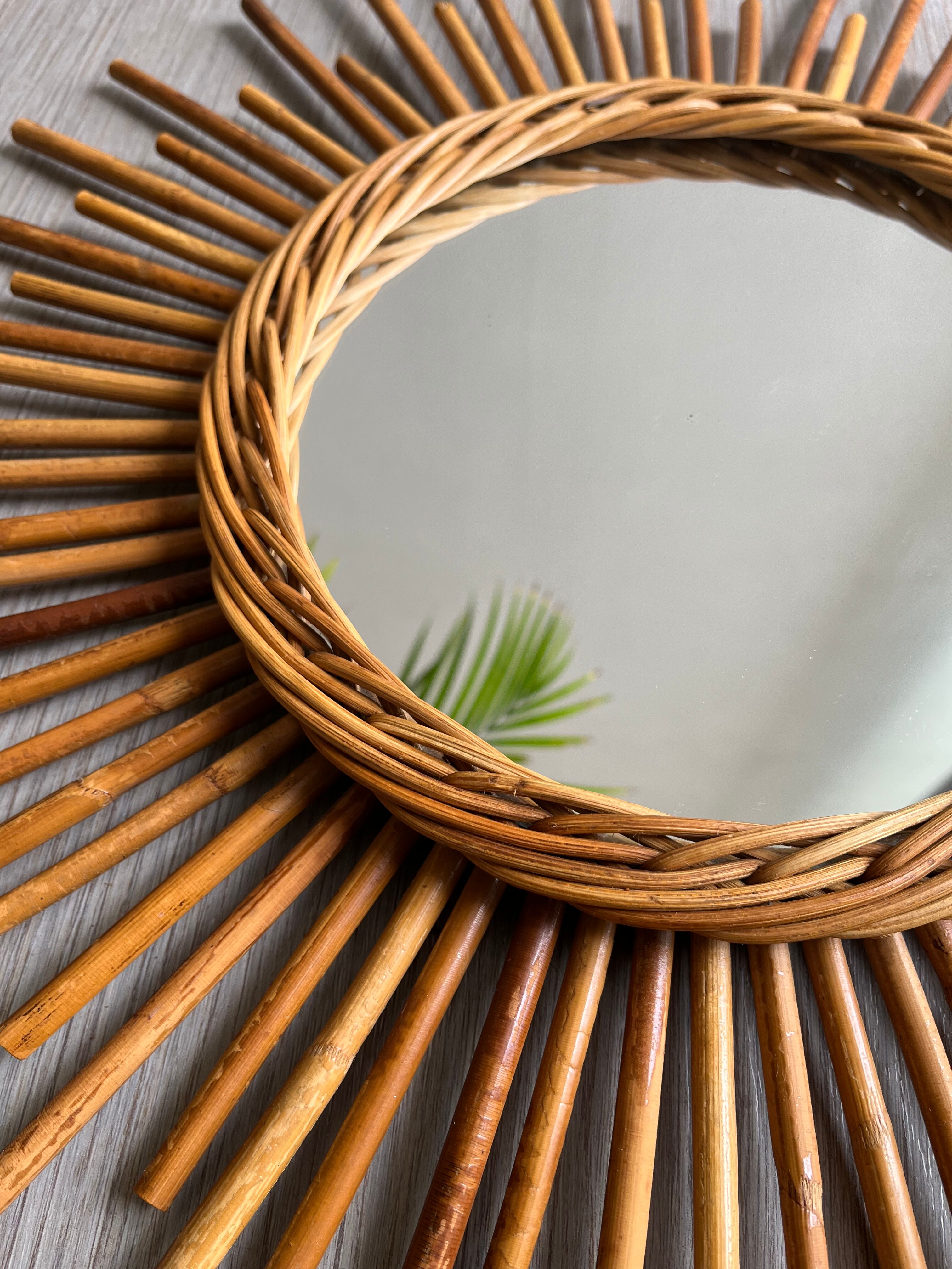 Rattan sun mirror
