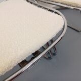 Set of 4 vintage Italian Gastone Rinaldi style chairs in chrome metal