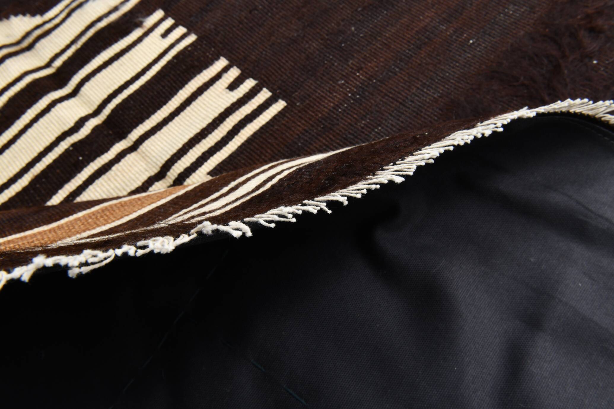 Dark Brown Beige Aesthetic Vintage Rug, 135x165Cm