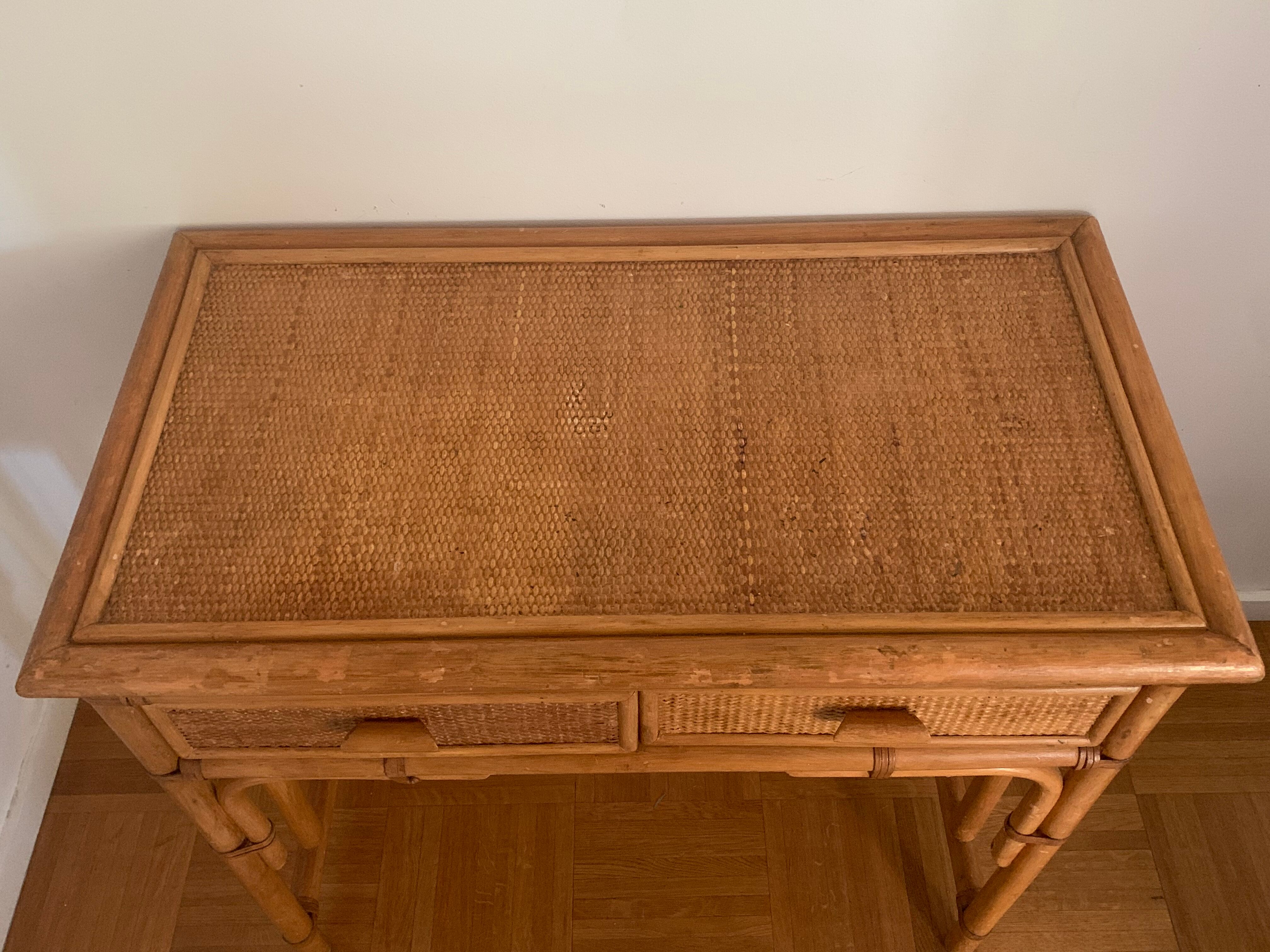 Vintage rattan dressing table