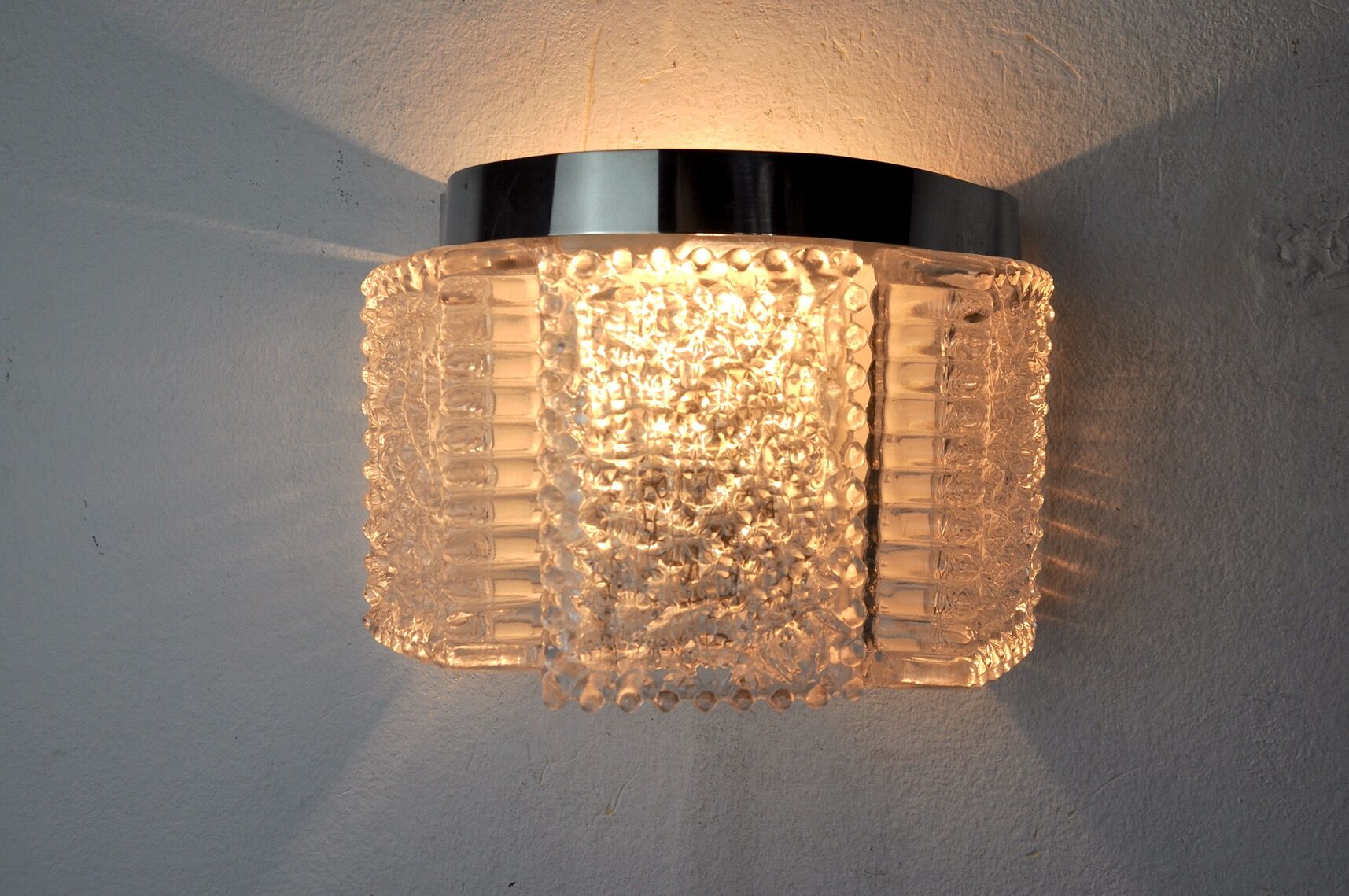 Wall lamp by Kaiser Leuchten in frosted glass Germany 1960