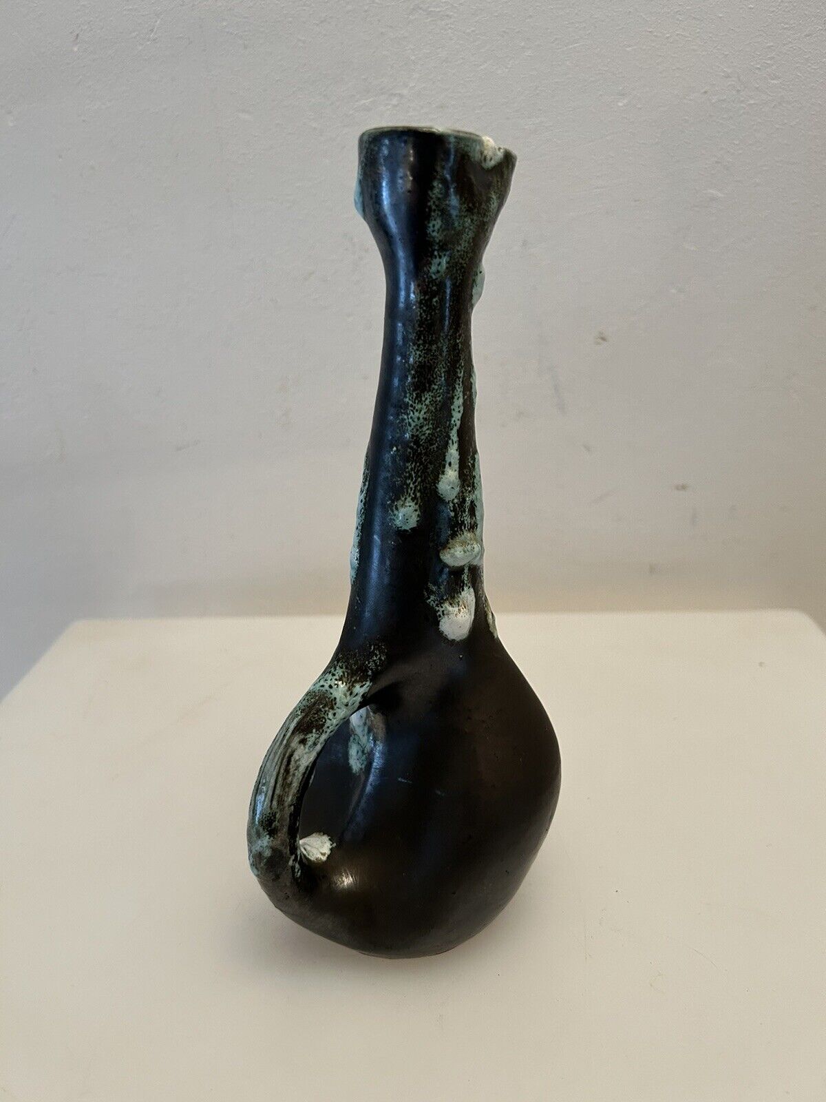 Old vase soliflore céramique " cyclops Annecy " Savoie, vintage 70'