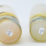 Pair of painted glass vases