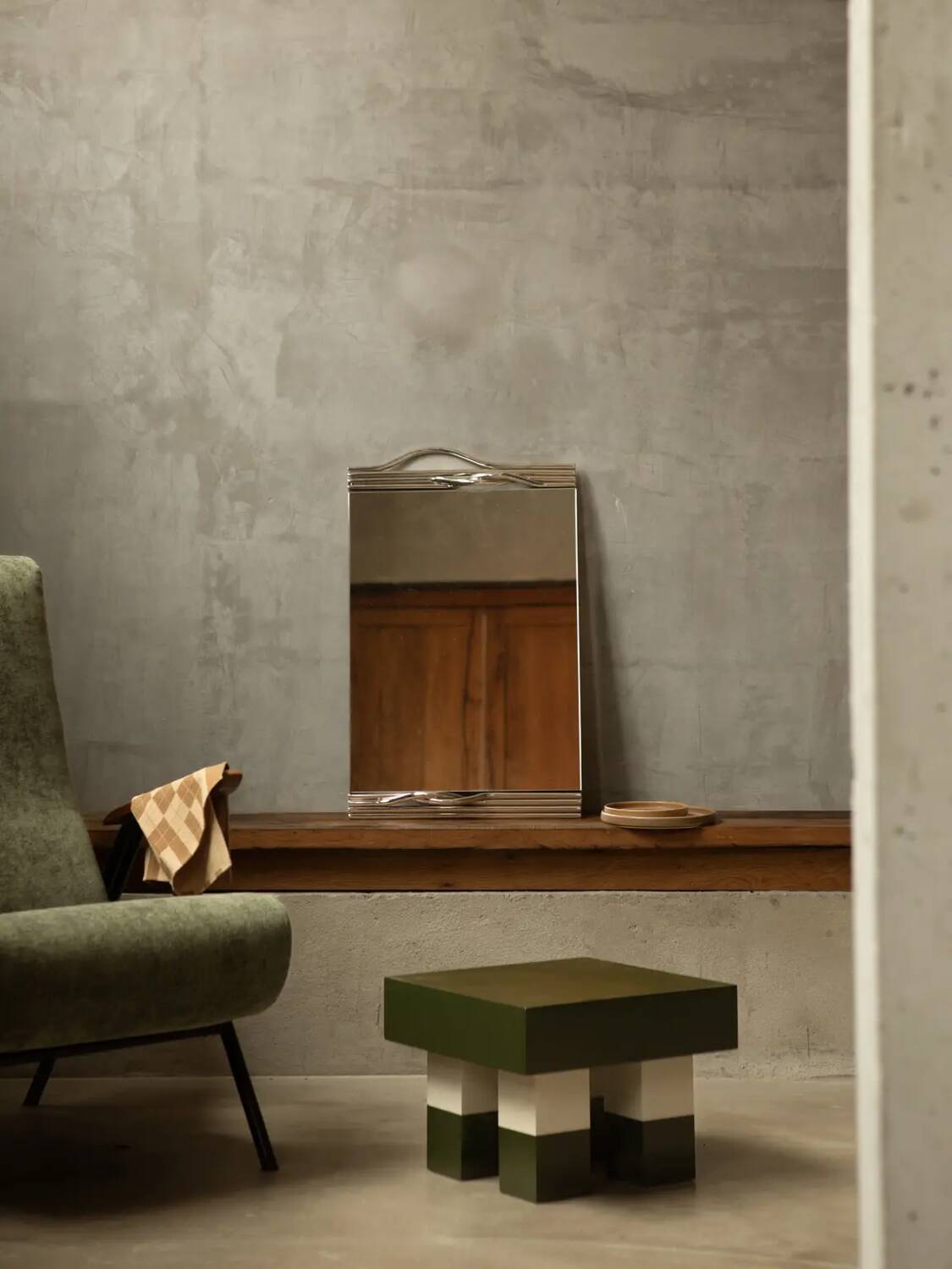 Pradier Jeauneau Monoprix lacquered striped stool