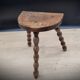Half-round tripod stool feet balls
