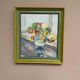 Swedish Oil on Panel "Flower Vase" by Sven Oswaldsson 47, Signed, Framed 44×49cm