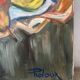 Still life with fruits, oil on canvas signed Pidoux.