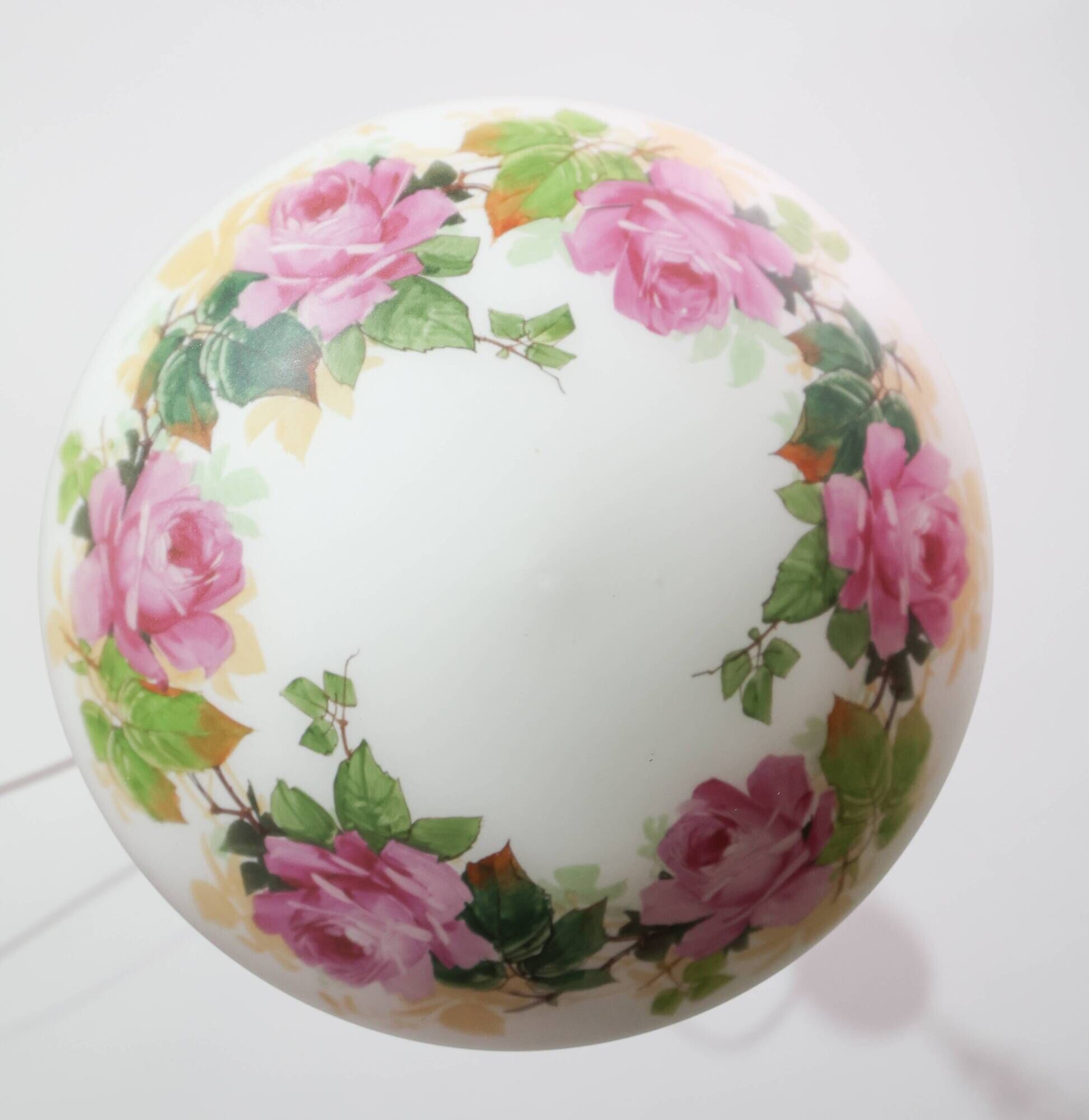 Vintage Glass Chandelier with Floral Decorations, Gallè Style, 1960