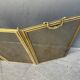Antique 19th-century fireplace screen, French gilded spark guard.