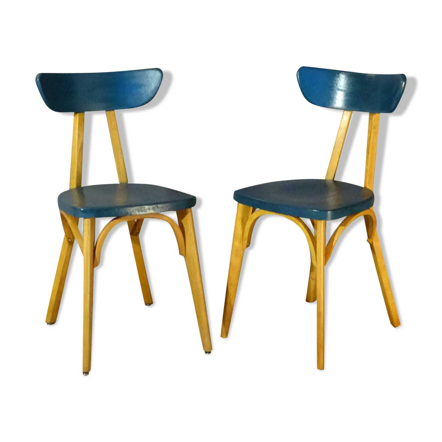 Set of 2 chairs Luterma "banana" 1955 vintage bistro