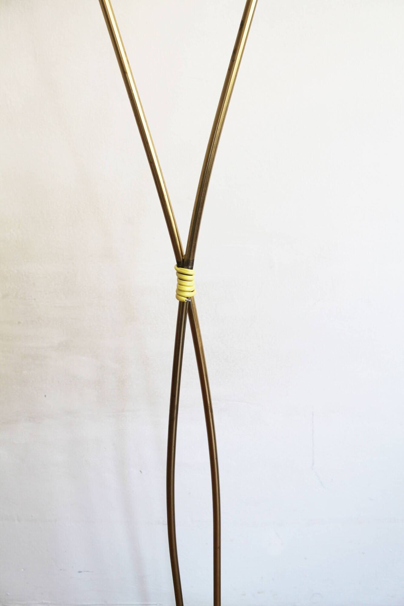 Sculptural Czech Floor Lamp with Twin Milk Glass Shades, 1960s