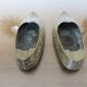 Pair of brass slipper ashtrays 60s 70s