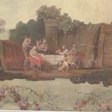 Painting on canvas has decoration of a scene in the Antique Decorative panel nineteenth century