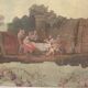 Painting on canvas has decoration of a scene in the Antique Decorative panel nineteenth century