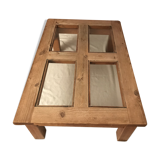 Wood and glass coffee table