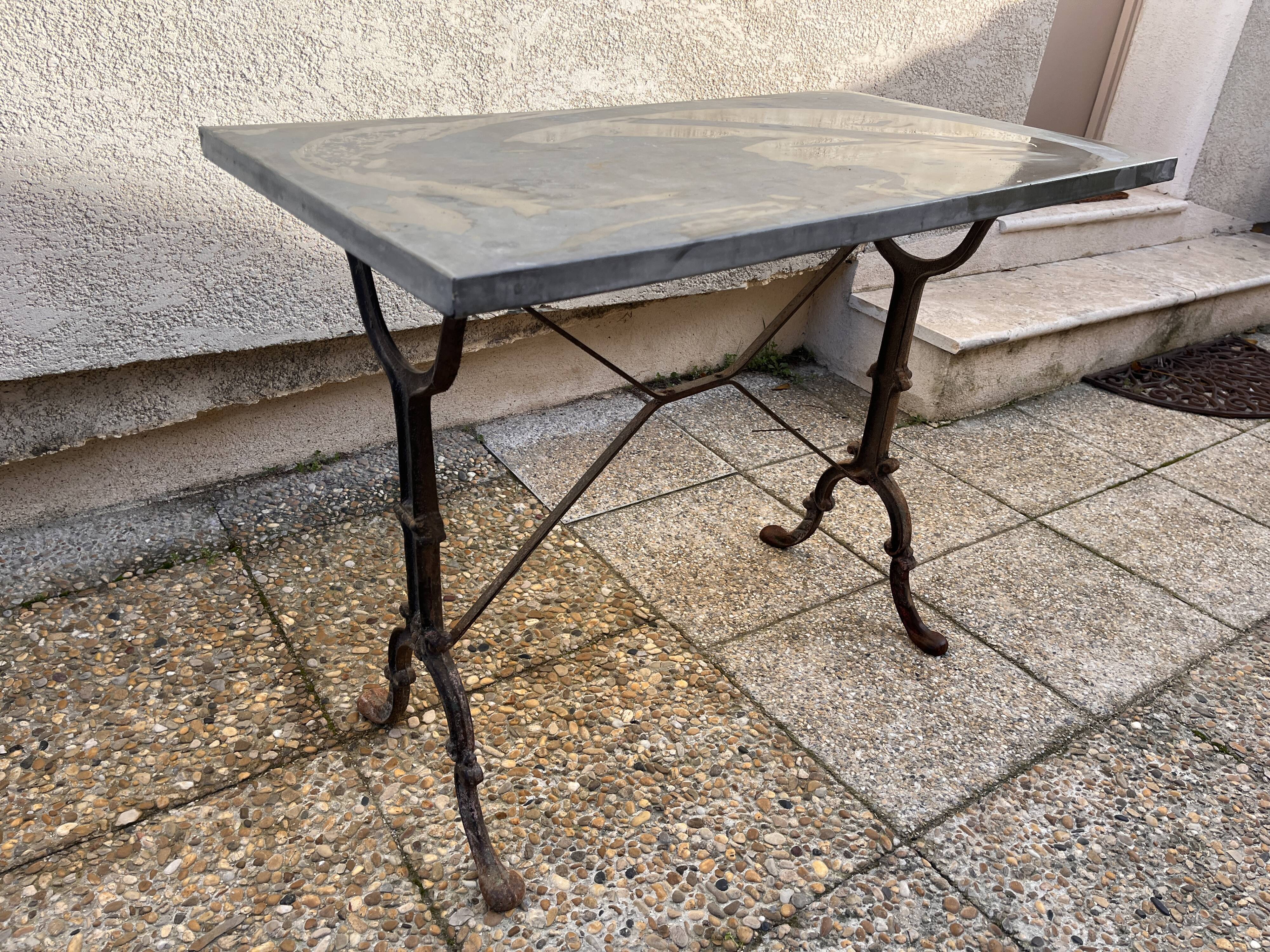 art deco wrought iron bistro table