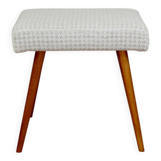 Cream herringbone stool seat - round beech legs