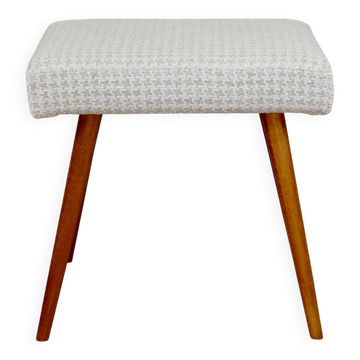 Cream herringbone stool seat - round beech legs