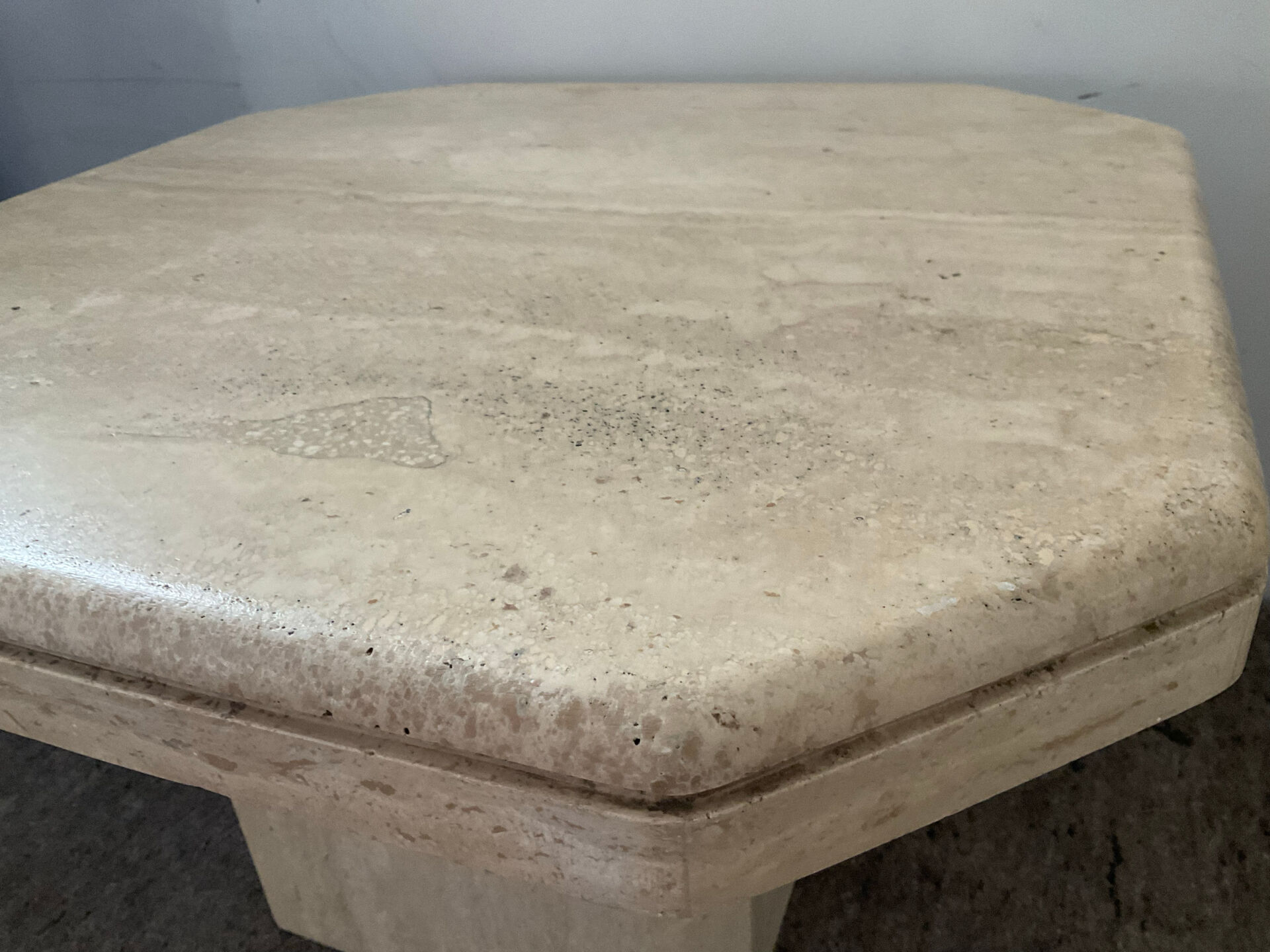 Vintage travertine coffee table from the 1970s.