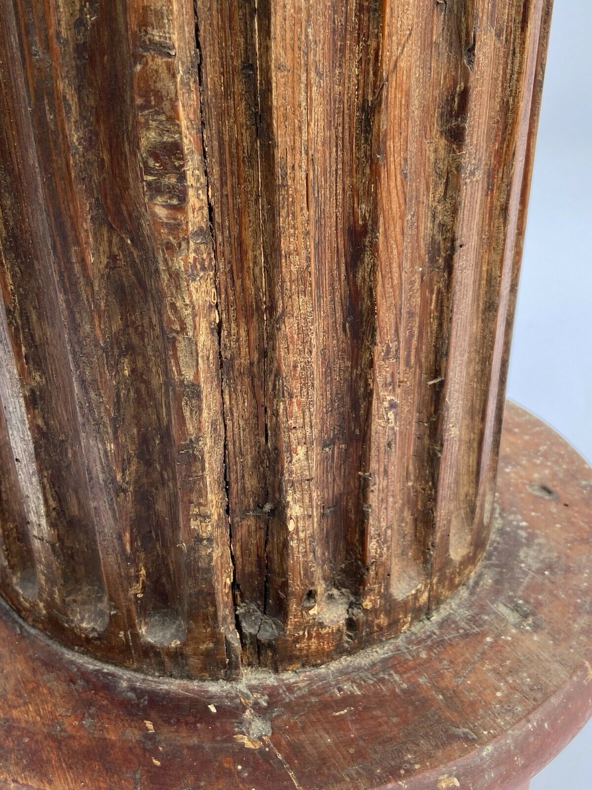 Louis XVI style column cannelee wooden pearl for sculpture