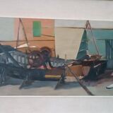 Marine painting oil on panel signed 50s/60s