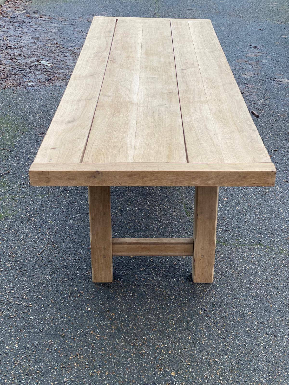 Renovated farmhouse table in solid oak from the 18th century, 240cm.