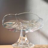 Bol sur pied en verre Mikasa avec tulipes roses et bleues