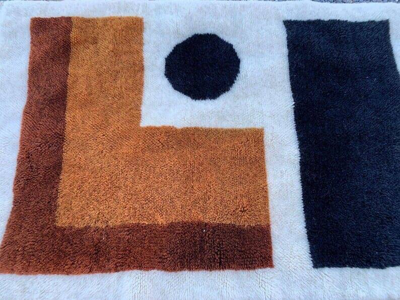 Beni mrirt rug in natural wool size 200 x 300 cm