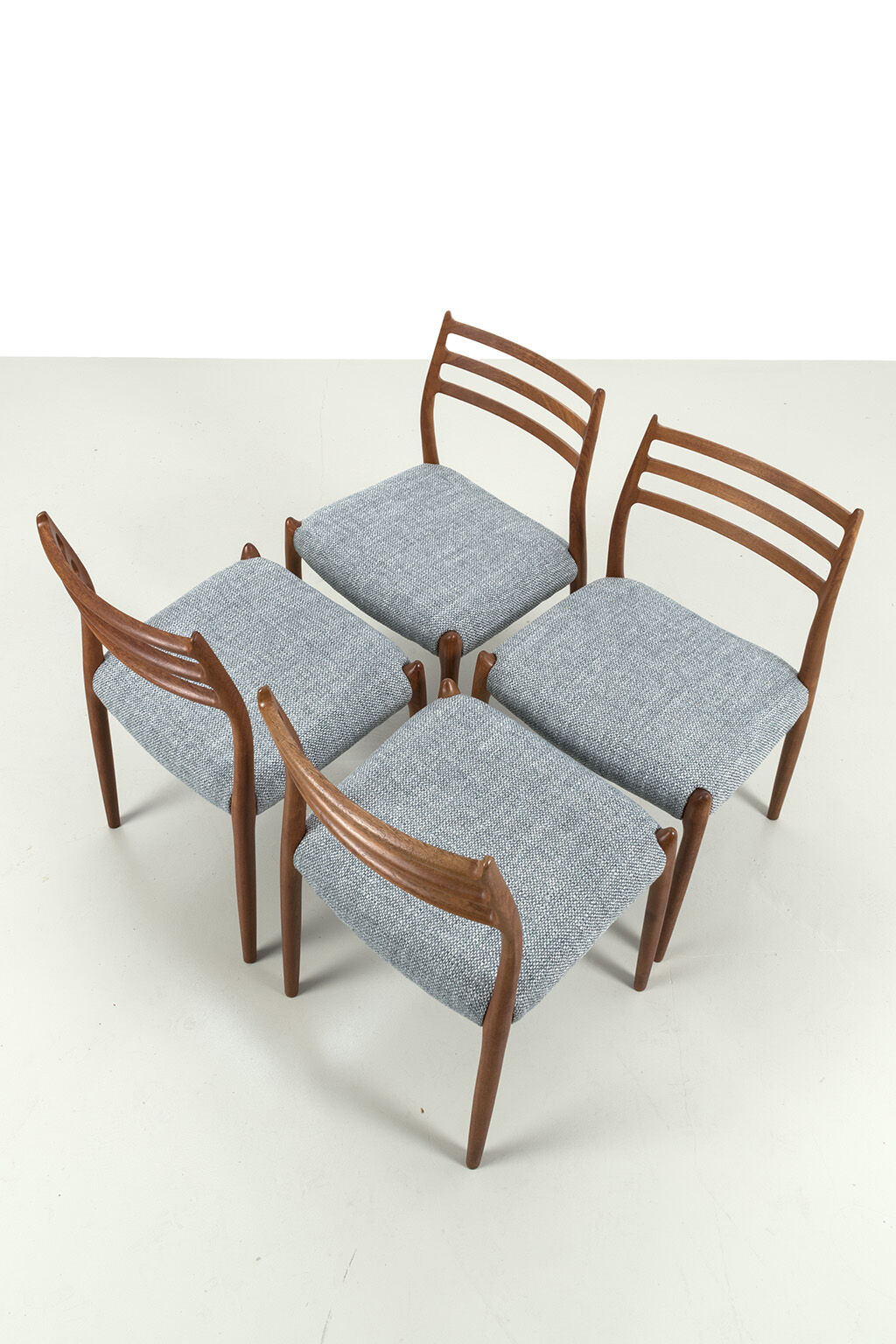 Set of 4 Niels Møller model '78' chairs refurbished