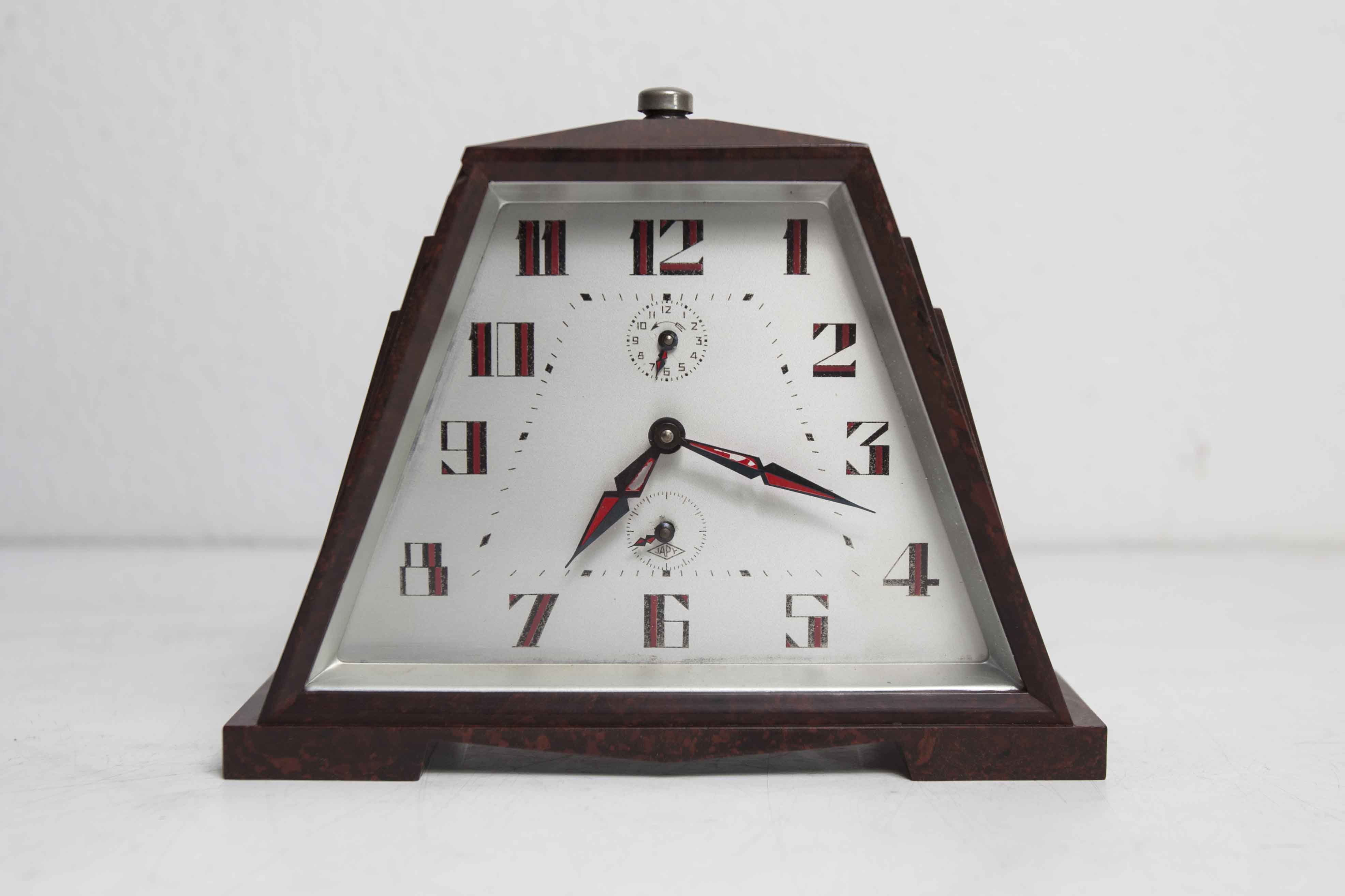 Alarm clock Mechanical clock Japy 1930 bakelite