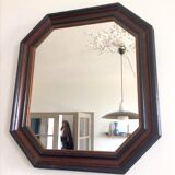 Hexagonal wooden mirror 1950