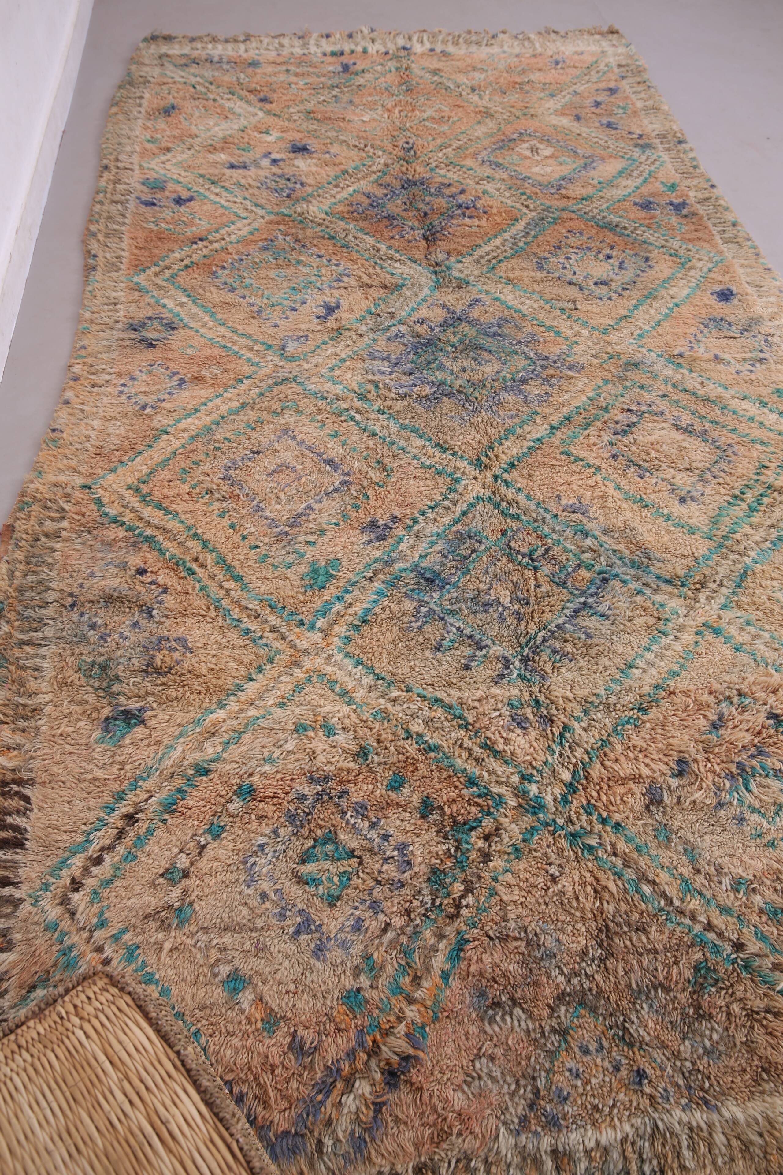 Peach Vintage Moroccan Rug 183 x 357 cm - Berber Wool Rug - Handmade Rug