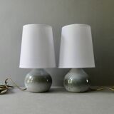 Pair of glazed ceramic lamps, 1970s-1980s