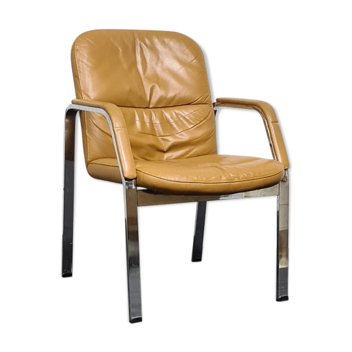 Vintage leather stacking chair by Klober Germany