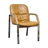 Vintage leather stacking chair by Klober Germany