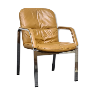 Vintage leather stacking chair by Klober Germany