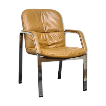 Vintage leather stacking chair by Klober Germany