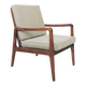 Mid-Century Armchair Corduroy Cushion Rustic Wood, 1980s