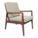 Mid-Century Armchair Corduroy Cushion Rustic Wood, 1980s