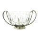 Postmodernist sugar bowl, glass, silver-plated brass, HEFRA, Poland, 1970s