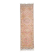 Vintage Turkish Hand-Knotted Wool Cotton Pink Runner92x335