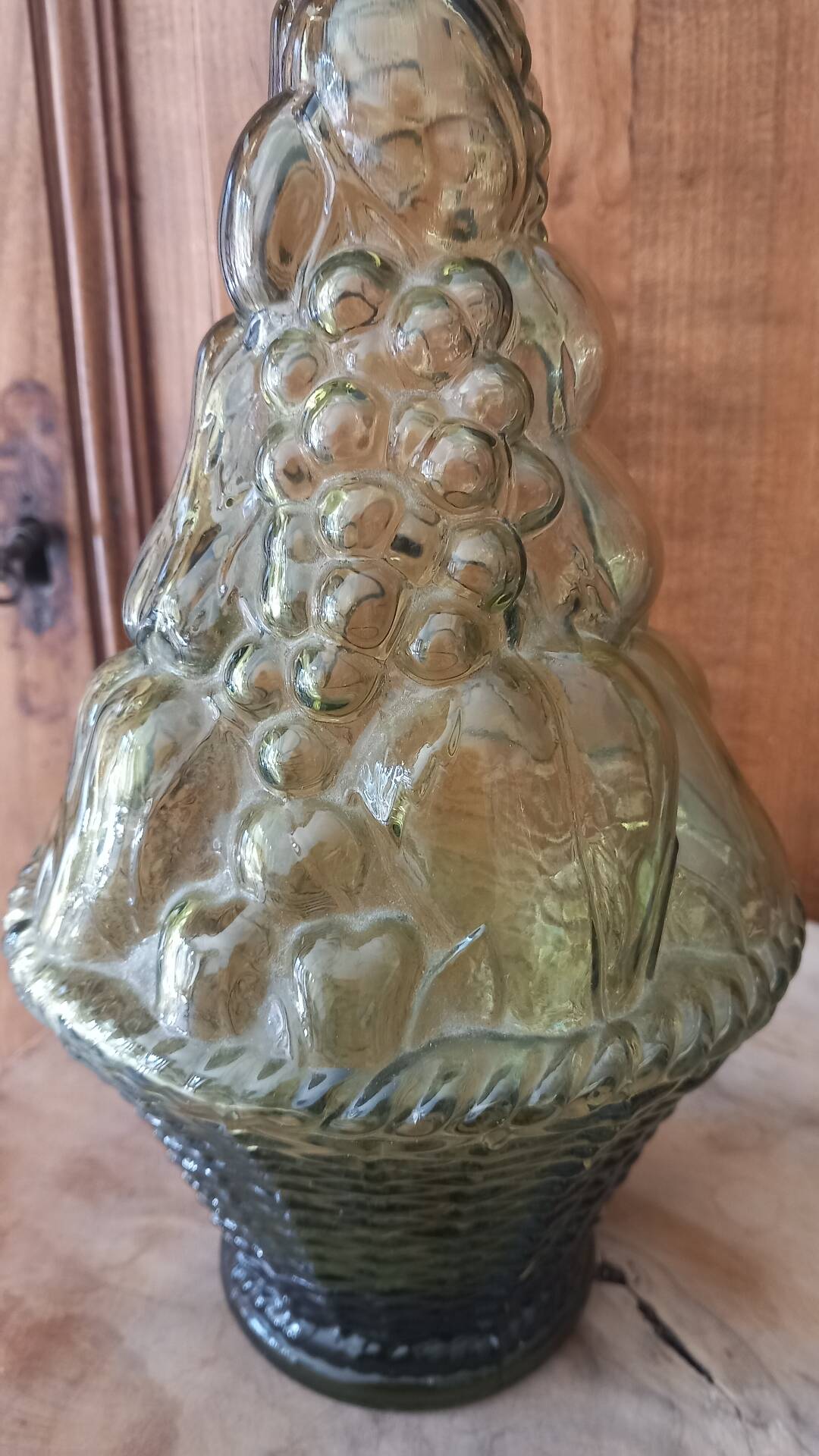 Italian carafe genius glass bottle from Empoli 60s 70s.