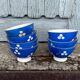 7 mini bol à café decor motif petits pois bleus