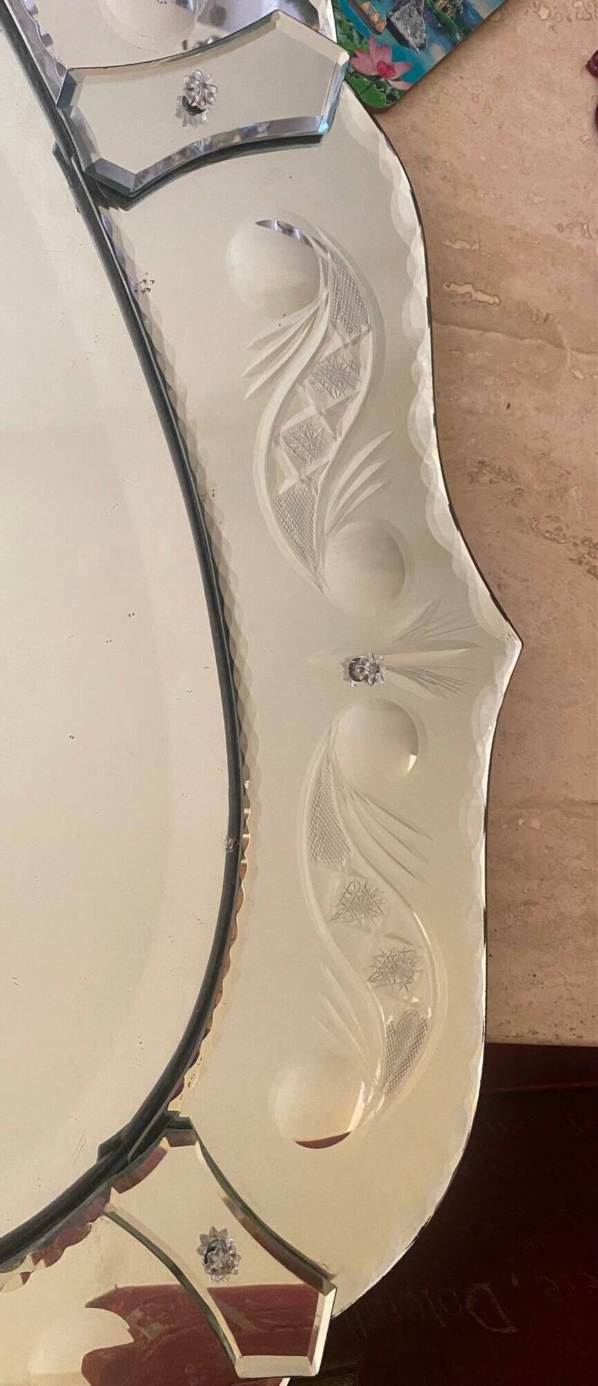 Large Mirror 180cm x 87cm, circa 1960-1970, in the style of Murano.