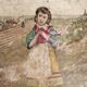 French vintage oil painting, L'Angelus des ecoliers, signed D. Ladrens