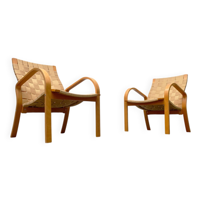Ensemble de fauteuils en bois scandinaves vintage